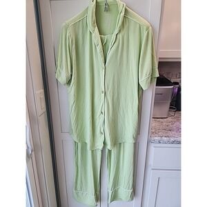 Posh Peanut Womens Pj Set Sz M Lime Green
